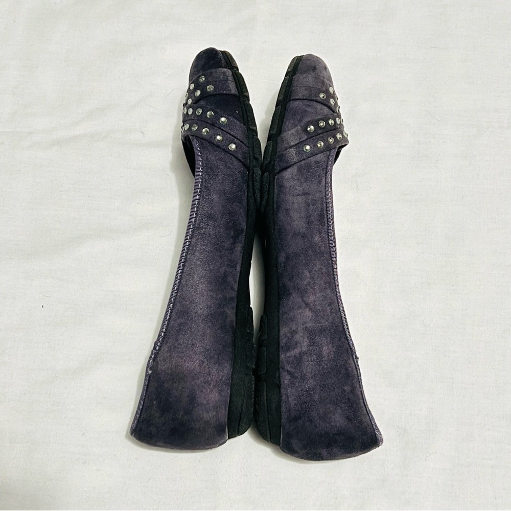 Rialto Grey Faux Suede Rhinestone Accent Flats - Picture 3 of 5